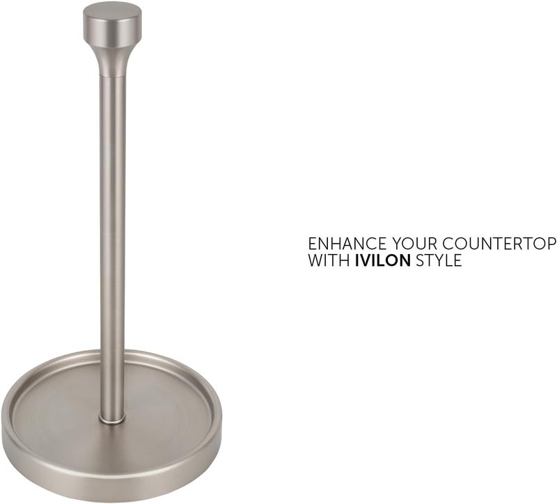 Ivilon Countertop Paper Towel Holder - Modern Bell End Minimalist Design - Color Brushed Nickel - Image 1